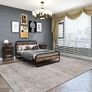 Double Bed Metal Platform Bed Frame with Wood Headboard/Mattress Base/Metal Slat Support/Black and Brown Image 7
