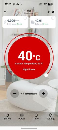 2 x Masterplug Auraline Smart Energy Glass Panel Heater, 2000W, Slate Grey