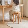 4pcs Solid Wood Round Stool, Shoes change Stool, Dressing Stool, Small stool, Stackable Stools for Living Room, Dining Room, Kitchen, Classroom, 27/27/45CM Natural Color Image 5
