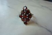 Statement Sterling Silver and Garnet Cluster Ring, Size L