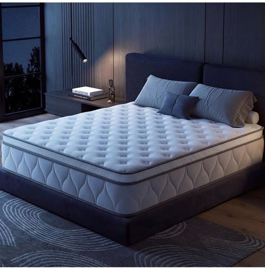 King Size Mattress, 25cm Hybrid Orthopedic Memory Foam Mattress with Pocket Springs, Back Support Motion Isolation, 7-Zoned Coil, Medium Firm & Edge Support