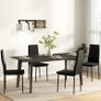 4-Pack Dining Chairs, Armless Design, Fabric Upholstery, Metal Legs, Black Image 5