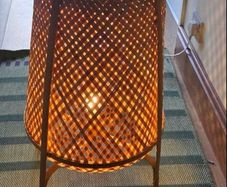 Vintage ikea bamboo rattan floor lamp