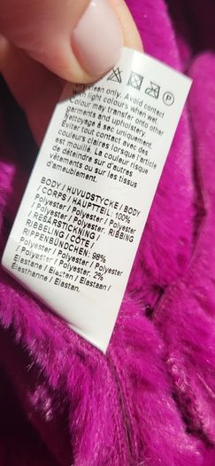 RIVER ISLAND fuschia faux leather and fur biker jacket Sz 14UK - Rrp 125 (New)