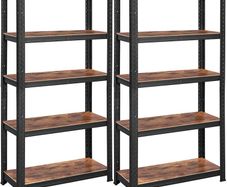 5 Tier Storage Rack Unit Holds 650 kg (130 kg per shelf) Adjustable Shelves Industrial Style Living Room Kitchen
