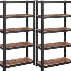 5 Tier Storage Rack Unit Holds 650 kg (130 kg per shelf) Adjustable Shelves Industrial Style Living Room Kitchen