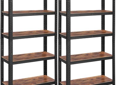 5 Tier Storage Rack Unit Holds 650 kg (130 kg per shelf) Adjustable Shelves Industrial Style Living Room Kitchen