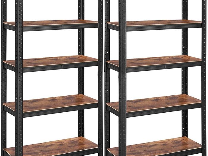 5 Tier Storage Rack Unit Holds 650 kg (130 kg per shelf) Adjustable Shelves Industrial Style Living Room Kitchen