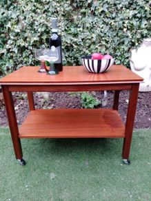 Vintage, Teak, trolley, retro teak, bar cart, plantstand
