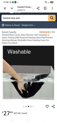 Anti allergy heated nose pad