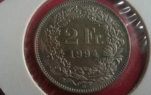 Lovely Switzerland 2f coin 1994