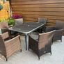 Garden Top glass table and x6 wicker chairs Image 4