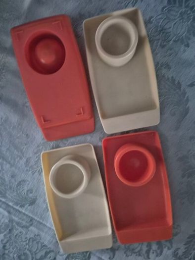 Vintage 1970s Retro Mid Century breakfast boiled egg/toast trays originals