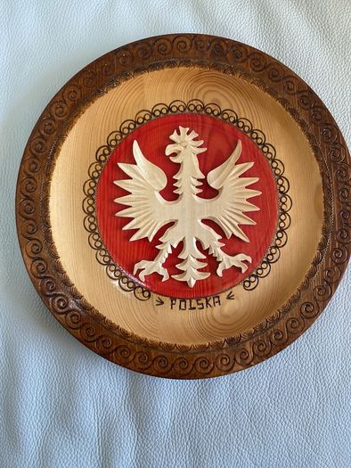 Polish Carved Wooden Plate