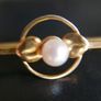 Vintage 9ct Gold 375 Gold Faux Pearl Brooch | Retro Jewelry 1,9g Image 7