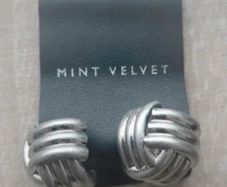 Mint Velvet Silver Tone Knot Stud Earrings