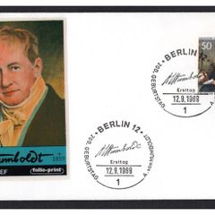 1969 Germany (Deutsche Bundespost Berlin) Alexander Von Humboldt Commemorative Stamp First Day Cover (FDC)