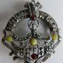 Vintage Sterling Silver Celtic Connemara Marble and Marcasite Dagger Pin Brooch 14,56g Image 3