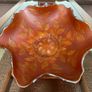 Antique Fenton Holly Pattern Marigold Carnival Glass Shallow Bowl Image 5