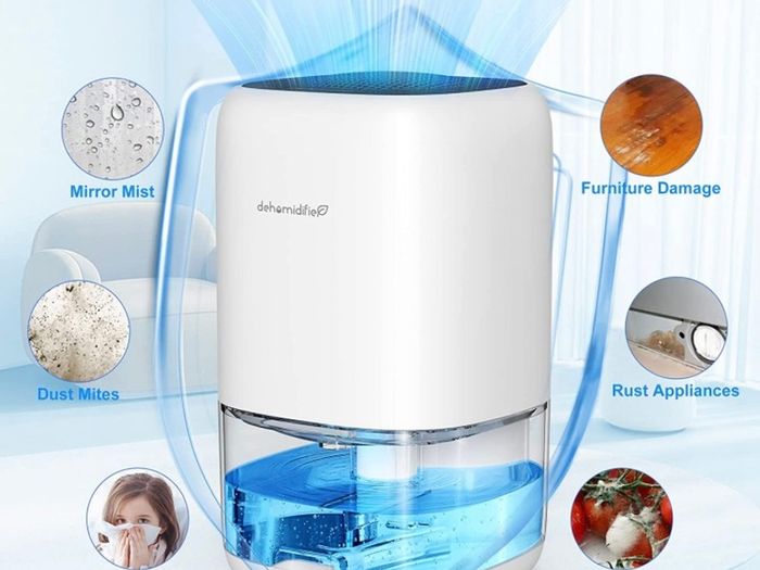 Dehumidifier 1000ml, Dehumidifiers for Home, Auto Off&Coloured LED Light, Peltier Technology Update, Portable and Ultra Quiet, Dehumidifiers for Drying Clothes, Bedroom, Bathroom, Wardrobe (FREE POSTAGE)