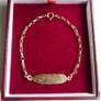 Vintage Solid 9K Gold Tennis Id Nameplate Link   Bracelet length 7,5" - 2,2g Image 2