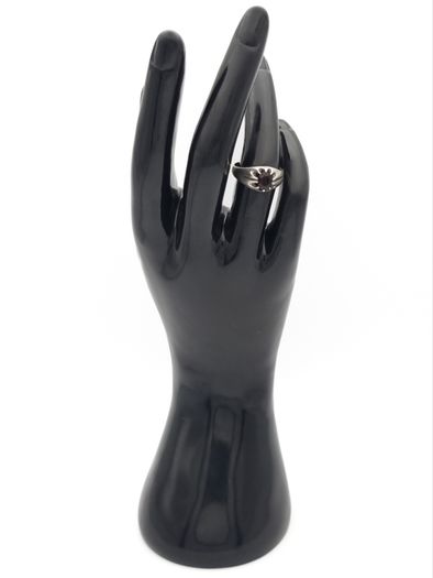 Vintage 925 Sterling Silver & Garnet Ring, London 1976
