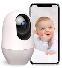 Baby Monitor WiFi Dog Pet Camera Indoor,360-degree Wireless IP Camera,1080P Home Security Camera,Motion Tracking,Night Vision,Works with Alexa (FREE POSTAGE)