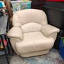 3 Seater & Armchair Cream Leather Image 7