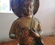 Large Solid Brass Buddha Statue & Stand