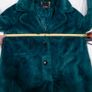 Sam Edelman Deep Teal Green Soft Faux Fur Plush Winter Overcoat Size L Image 9