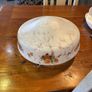 Milky glass antique floral pattern ceiling light shade Image 3