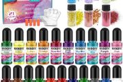 NEW SALE | 21 Colors Liquid Clear Epoxy Resin Colorant, 6 Colors Resin Glitter, Highly Concentrated Epoxy Resin Dye for DIY Jewelry Making, Resin Crafts(6ml Each)