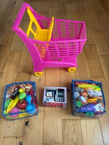 Trolley with Play Food and Card Machine