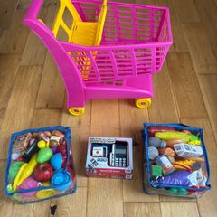 Trolley with Play Food and Card Machine