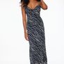 Dynamite Estera Cowl Neck Slip Maxi Dress Navy color / XS Image 5