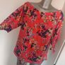 Colours of the world red floral top size UK16 EU44 Postage included Image 2