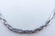Vintage Italian Sterling Silver 925 Braided Minimalist S-link Chain Necklace length 16,5" - 4,21g