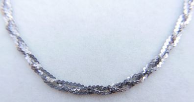 Vintage Italian Sterling Silver 925 Braided Minimalist S-link Chain Necklace length 16,5" - 4,21g