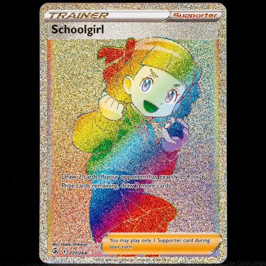 Schoolgirl 277/264 Rainbow Hyper Secret Holo Rare SWSH Fusion Strike Pokemon Card