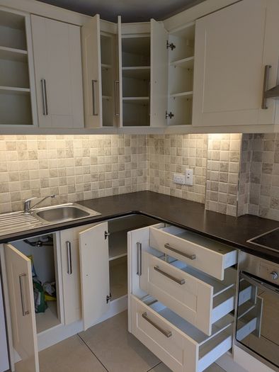 kitchen cabinets and worktop