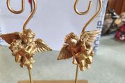 Vintage Style Bronze Colour 2 Sconce Metal Candelabra with 2 Cute Cherubs .