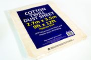 Cotton twill dust sheet 2.7mX 3.5m ( 9' X 12')