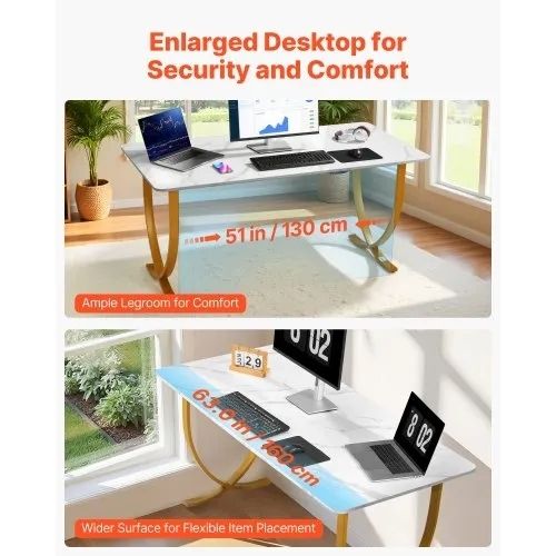 Executive Desk, 160 cm W x 80 cm D Large Office Desk, Modern Computer Table Conference Meeting Room Table