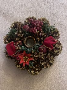 Xmas candle holder table centre piece