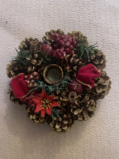 Xmas candle holder table centre piece