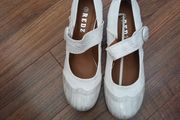 Reds  Silver &amp; White Strap Shoe.  S.6. B.N.W.T   Never Worn.