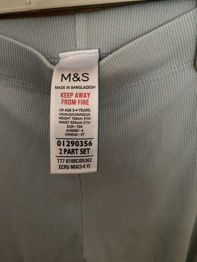 M&S Frozen Girls top and leggings aged 3-4 years