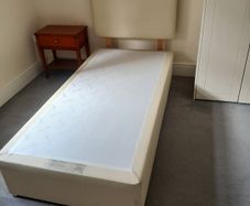 Single bed and mattress and headboard