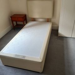 Single bed and mattress and headboard