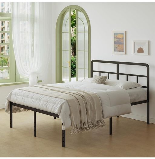 King Size Bed Frame 5ft with Curved Headboard, Heavy Duty
